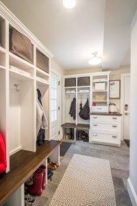 Mud room with lockers and drop zone