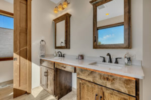 Master Bathroom Vanity with knotty alder cabinets